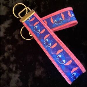 Blue and Pink Stitch Keychain